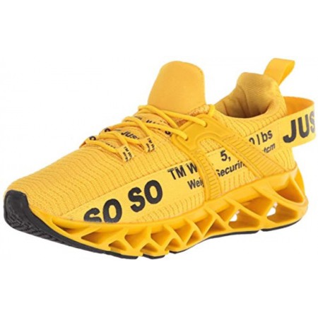 Women's Running Shoes Non Slip Athletic Tennis Walking Blade Type Sneakers Yellow